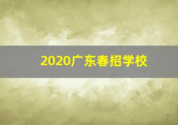 2020广东春招学校