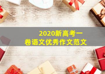 2020新高考一卷语文优秀作文范文