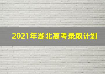 2021年湖北高考录取计划