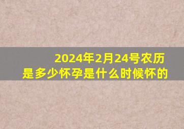 2024年2月24号农历是多少怀孕是什么时候怀的