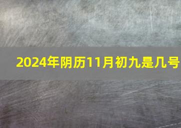 2024年阴历11月初九是几号