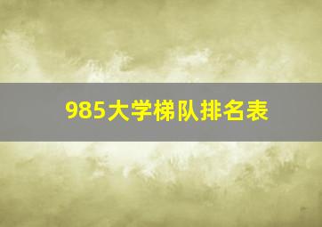 985大学梯队排名表