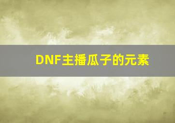 DNF主播瓜子的元素