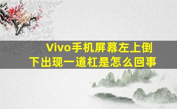 Vivo手机屏幕左上倒下出现一道杠是怎么回事