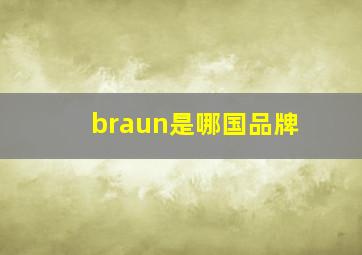 braun是哪国品牌