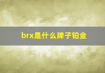 brx是什么牌子铂金