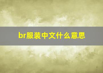 br服装中文什么意思