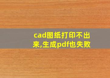 cad图纸打印不出来,生成pdf也失败