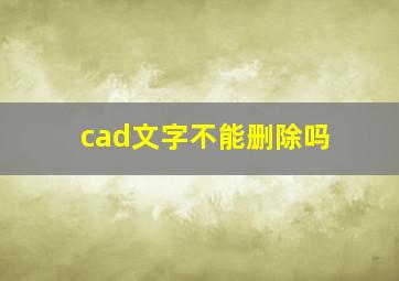 cad文字不能删除吗