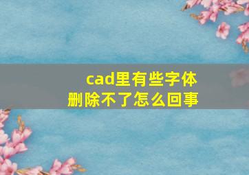 cad里有些字体删除不了怎么回事