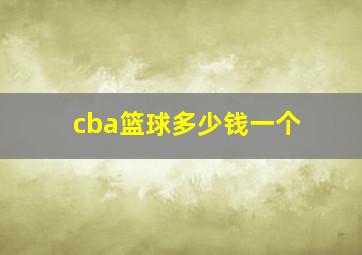 cba篮球多少钱一个