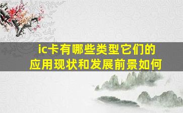 ic卡有哪些类型它们的应用现状和发展前景如何