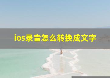 ios录音怎么转换成文字