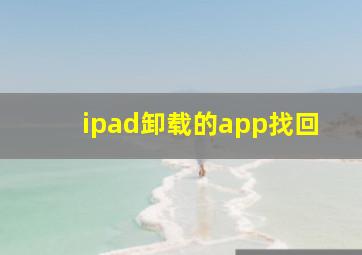 ipad卸载的app找回