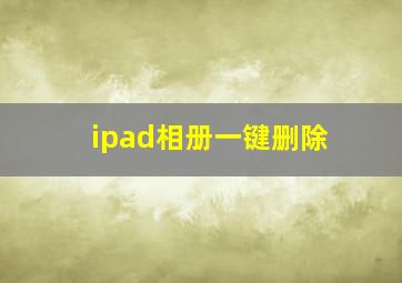 ipad相册一键删除