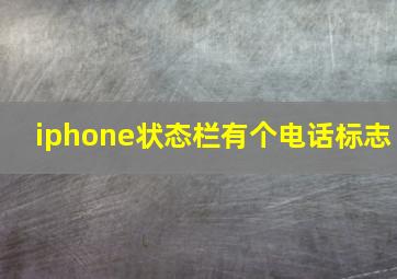 iphone状态栏有个电话标志