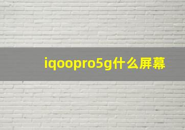 iqoopro5g什么屏幕