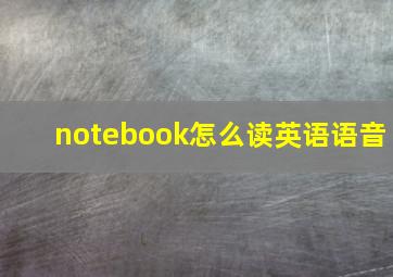 notebook怎么读英语语音