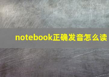 notebook正确发音怎么读