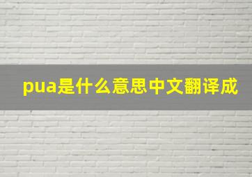 pua是什么意思中文翻译成