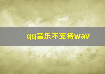 qq音乐不支持wav