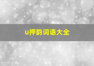 u押韵词语大全