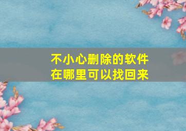 不小心删除的软件在哪里可以找回来