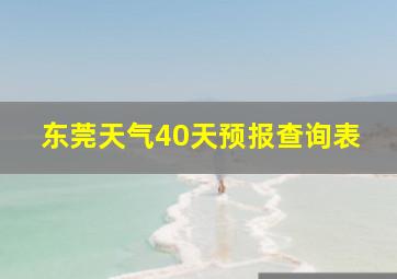 东莞天气40天预报查询表