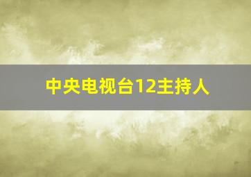 中央电视台12主持人