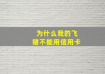 为什么我的飞猪不能用信用卡