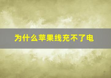 为什么苹果线充不了电