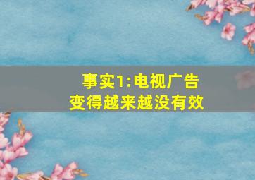 事实1:电视广告变得越来越没有效