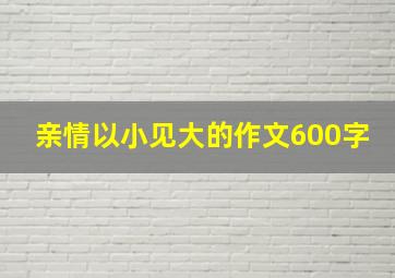 亲情以小见大的作文600字