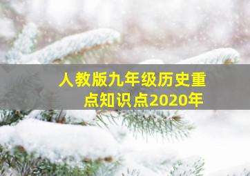 人教版九年级历史重点知识点2020年