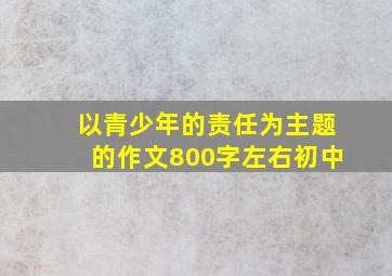 以青少年的责任为主题的作文800字左右初中