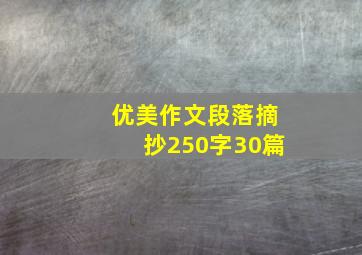 优美作文段落摘抄250字30篇