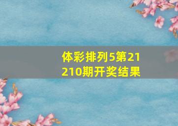 体彩排列5第21210期开奖结果