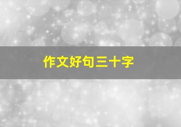 作文好句三十字