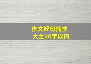 作文好句摘抄大全20字以内