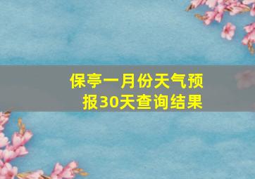 保亭一月份天气预报30天查询结果