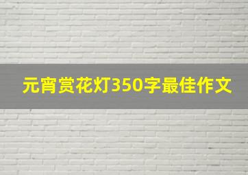 元宵赏花灯350字最佳作文