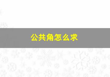 公共角怎么求