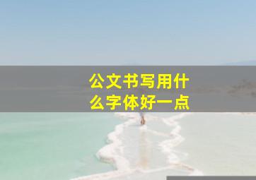 公文书写用什么字体好一点