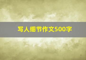 写人细节作文500字