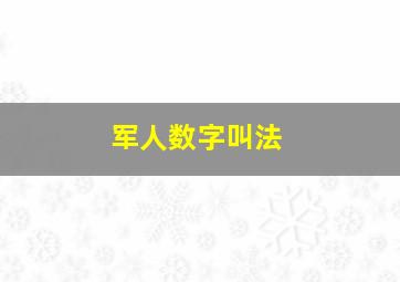 军人数字叫法