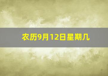 农历9月12日星期几