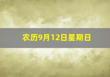 农历9月12日星期日