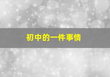 初中的一件事情