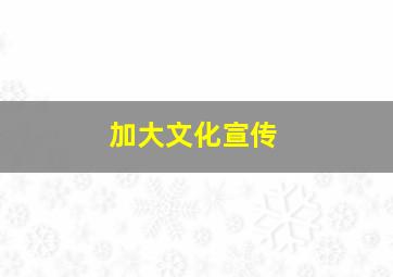 加大文化宣传