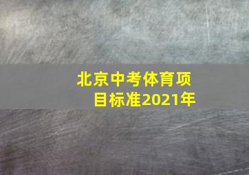 北京中考体育项目标准2021年